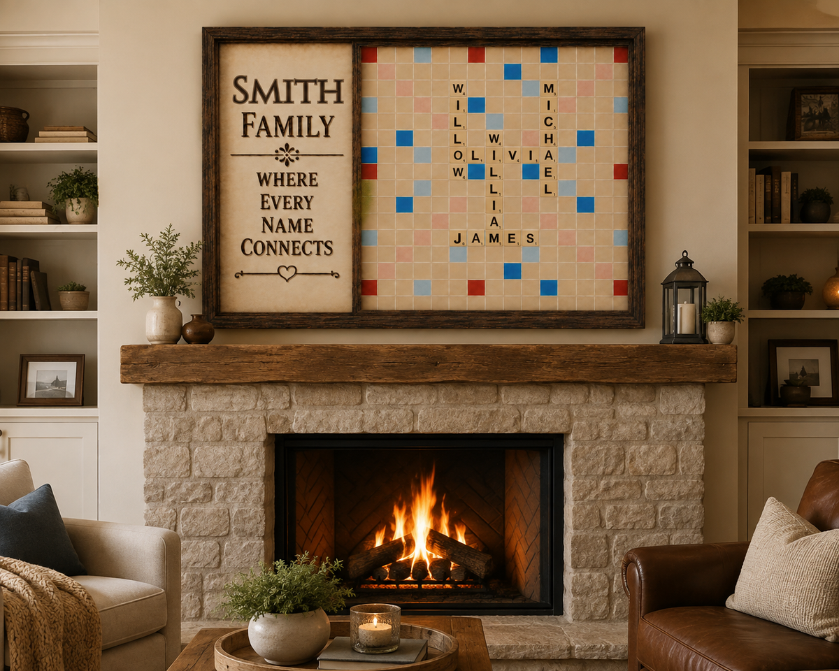 Personalized Family Name Tile Premium Framed Poster