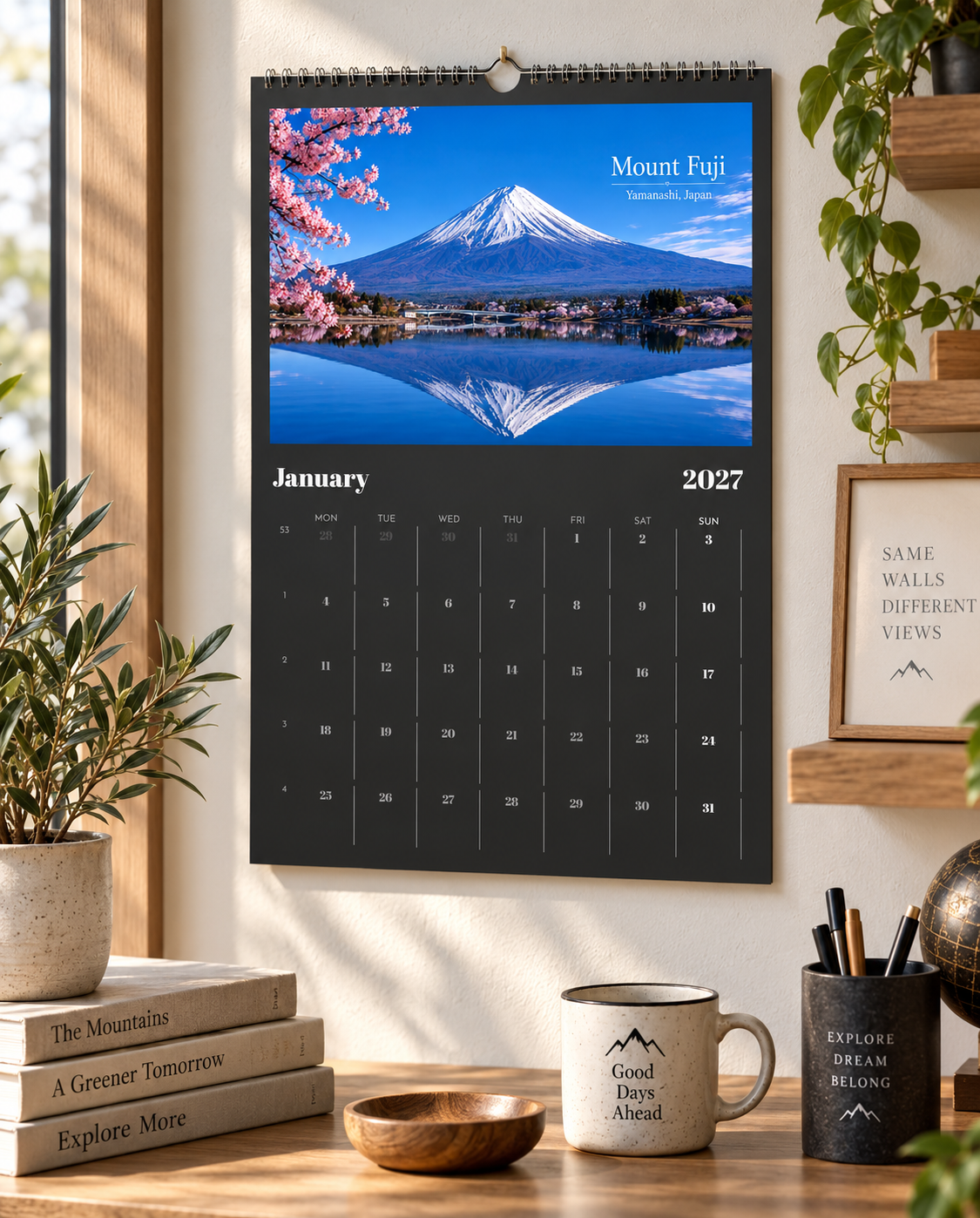 2027 Mountains Around the World Wall Calendar